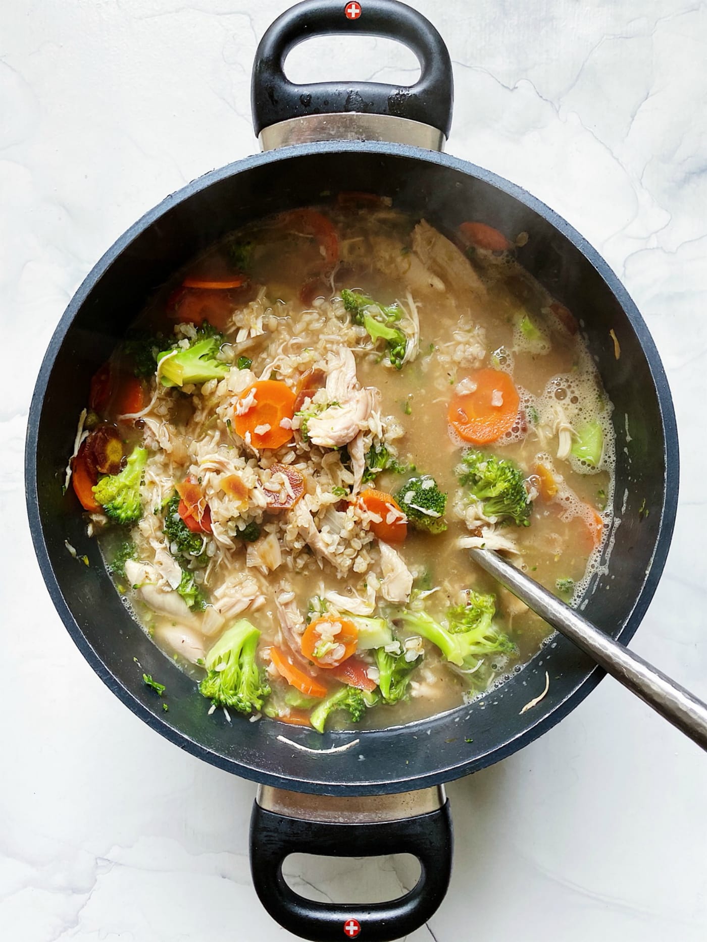 Broccoli Chicken Rice Soup - Reluctant Entertainer