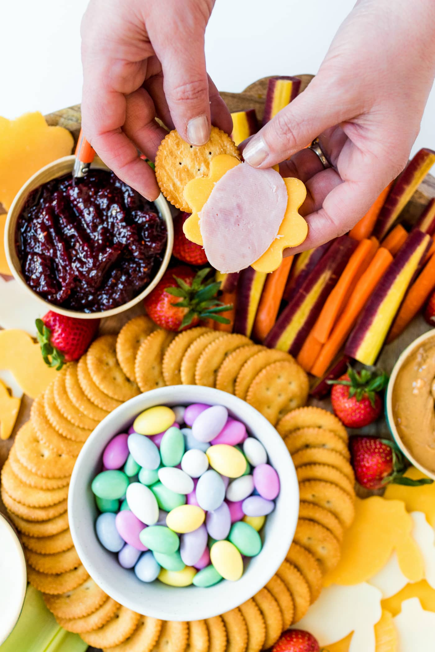 Easter Ritz Crackers Ritz Cracker Easter Snack Board - Reluctant Entertainer