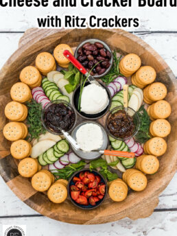 cheese and cracker board with Ritz Crackers