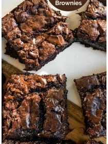 several Homemade Chocolate Fudge Brownies cut in squares