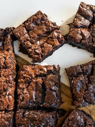 several slices of Homemade Chocolate Fudge Brownies