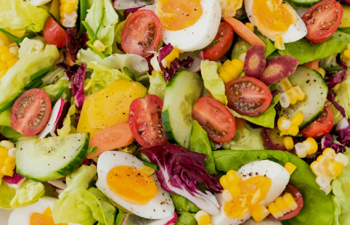 soft boiled eggs with butter crunch lettuce and tomatoes