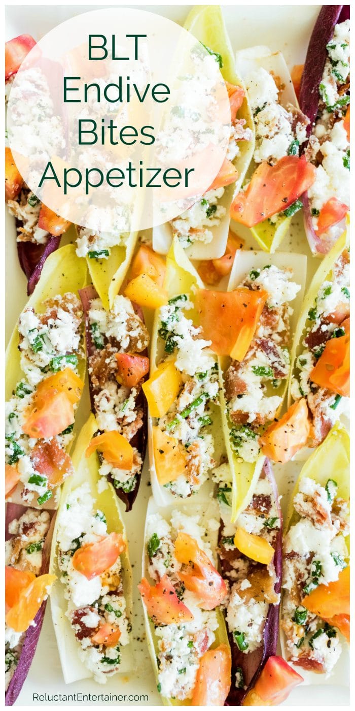BLT Endive Appetizer with heirloom tomatoes