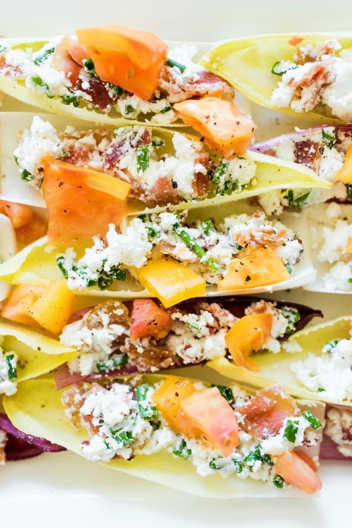 close up BLT Endive Bites