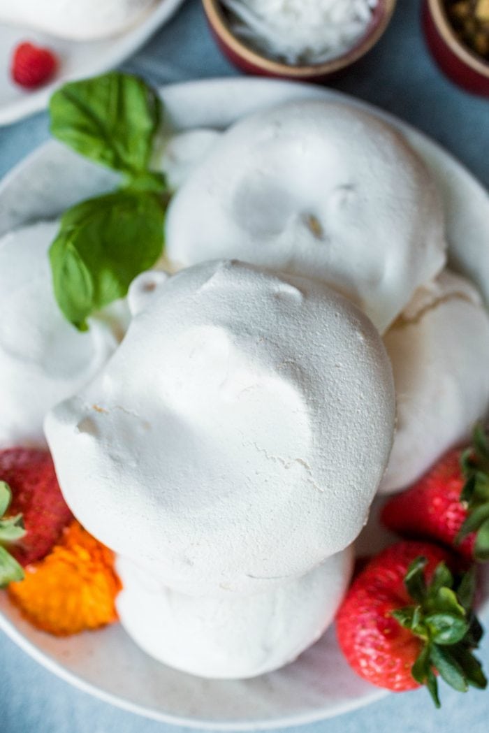 plate of mini pavlovas