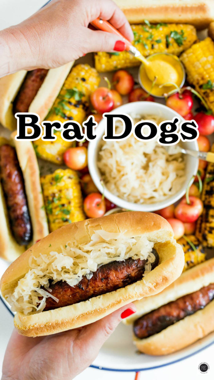 Brat Dogs (bratwurst hot dogs)