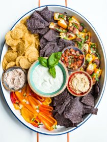 oval plattter with chips and dips