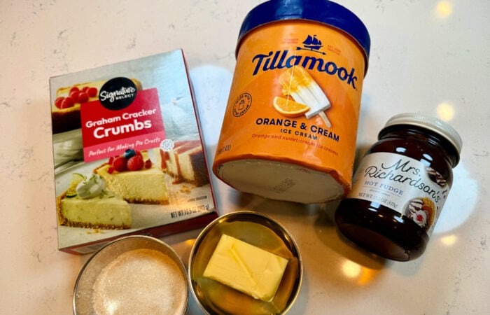 ingredients to make Orange Creamsicle Freezer Dessert