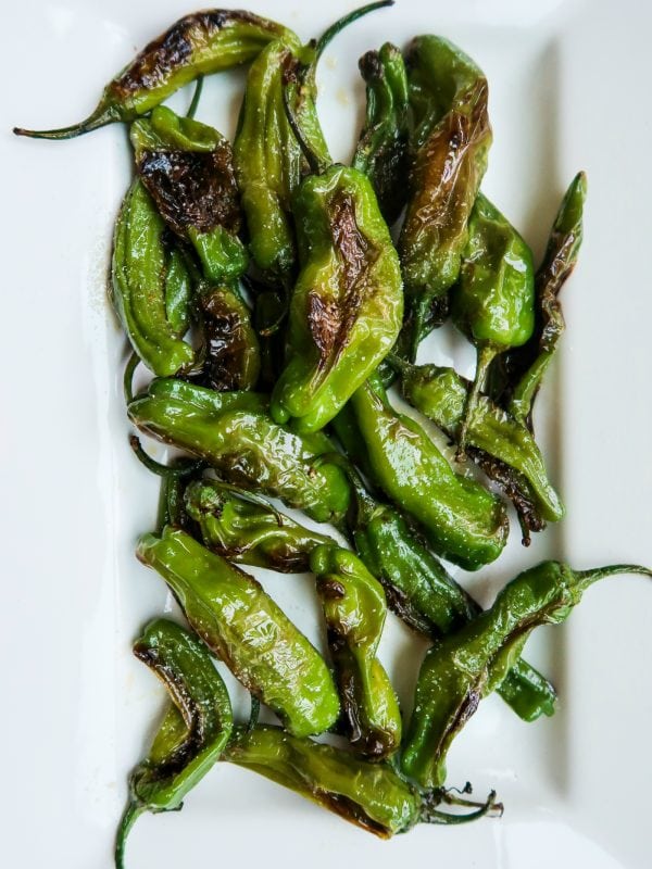 Hot grilled Shishito Peppers