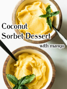 Coconut Sorbet Dessert with Mango