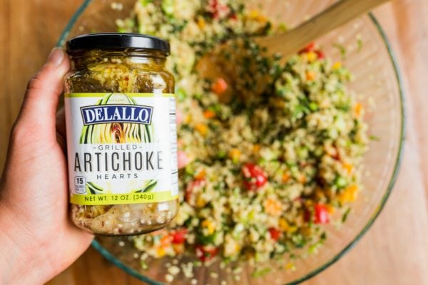 grilled artichokes in Herbed Quinoa Veggie Salad