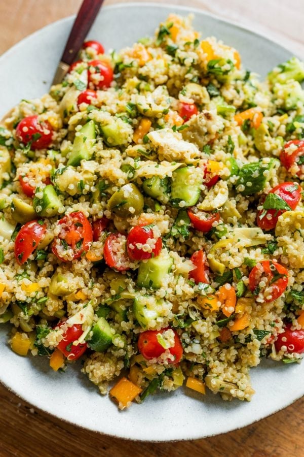 a delicious bowl of Herbed Quinoa Veggie Salad