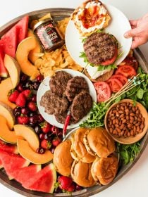 arugula burger board for make your own burger