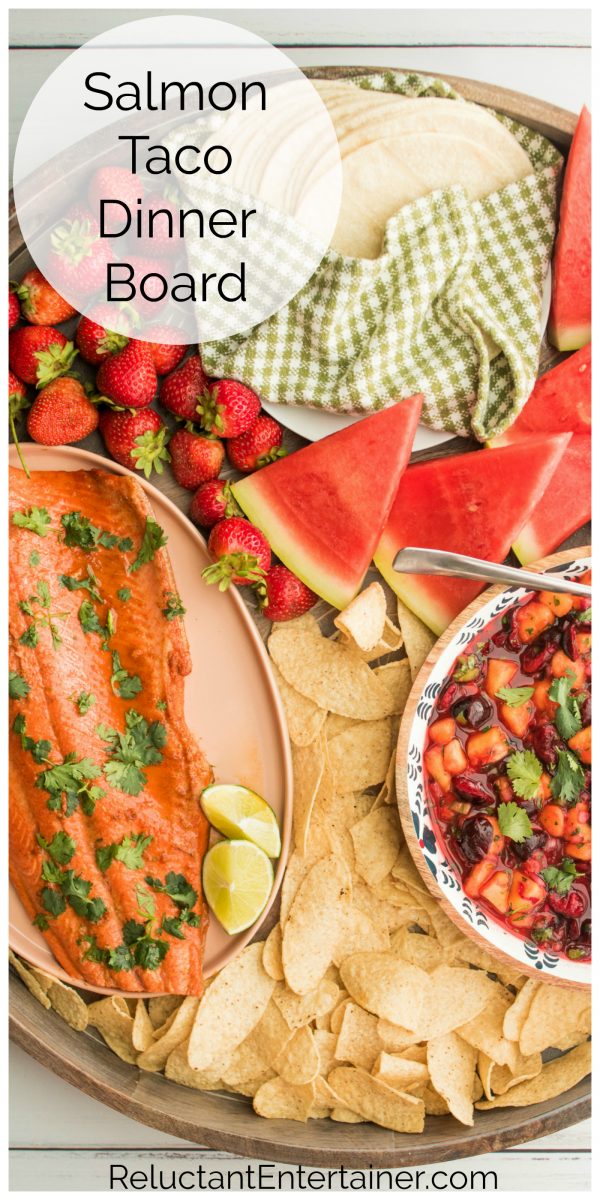 salmon taco dinner board