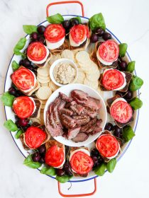 steak caprese sandwich tray