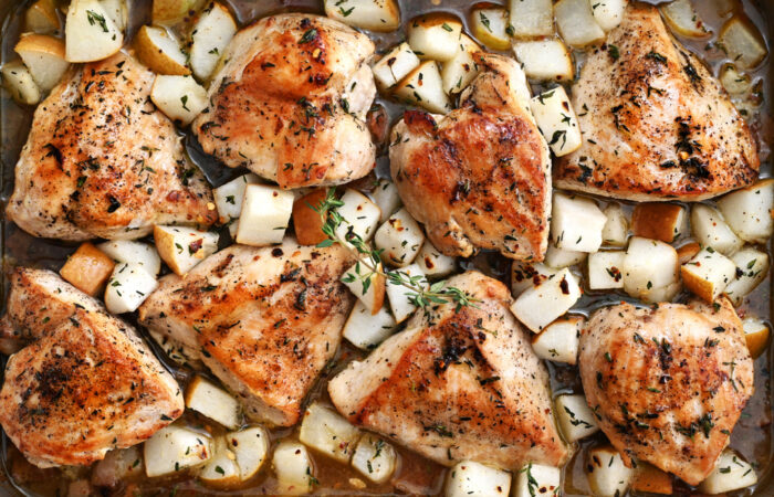 baked chicken pears