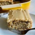 a piece of Zucchini Banana Cake with Maple Frosting