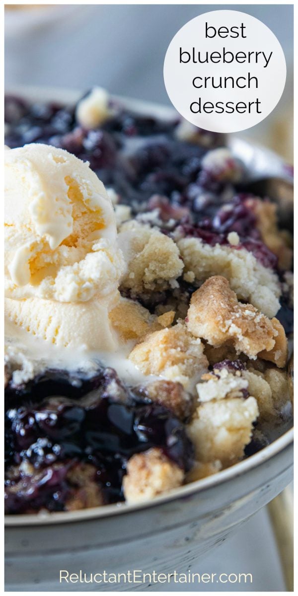 blueberry crunch with vanilla ice cream