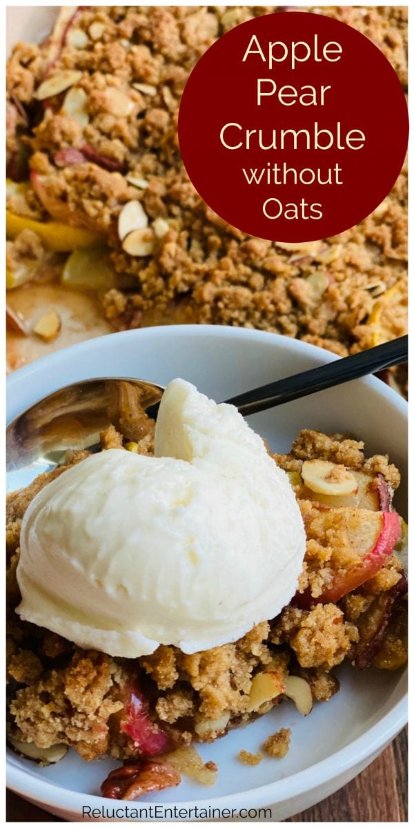 serving of Apple Pear Crumble Without Oats