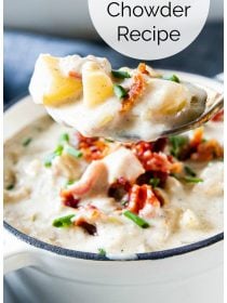 a spoonful of seafood chowder