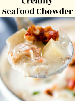 bite of seafood chowder