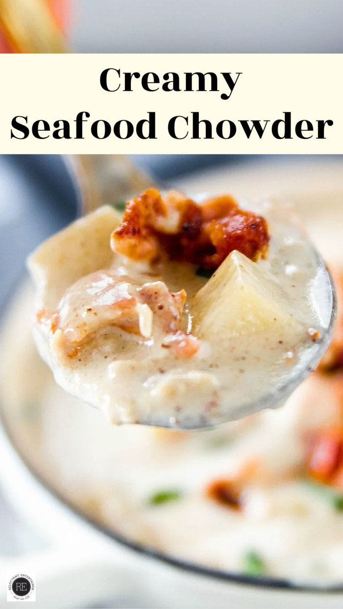 bite of seafood chowder