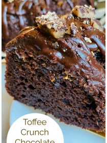 slice of Toffee Crunch Chocolate Bundt Cake