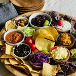 round vegetarian taco dinner board