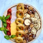pumpkin bagel sandwich breakfast board