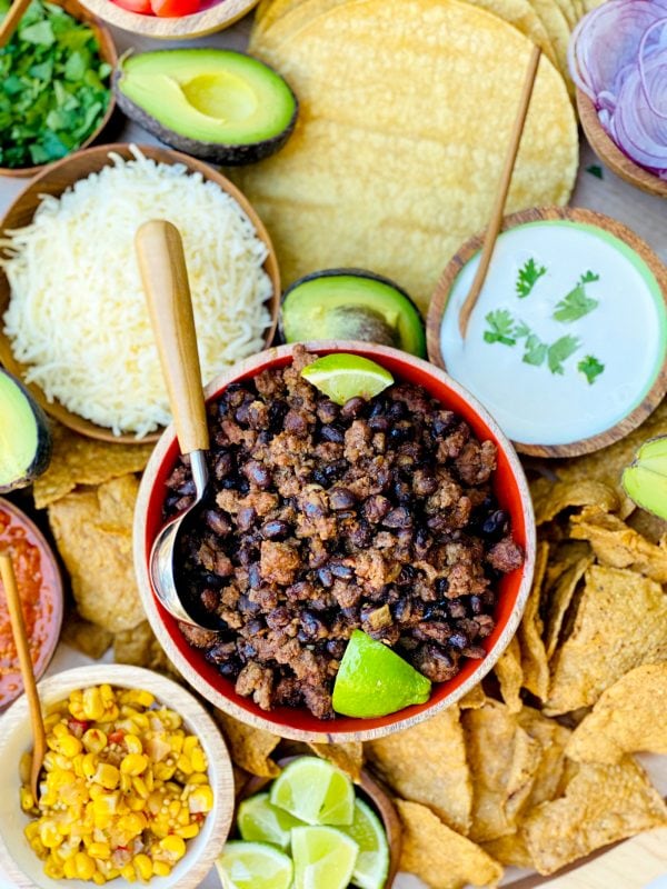 pumpkin spice taco meat with taco ingredients