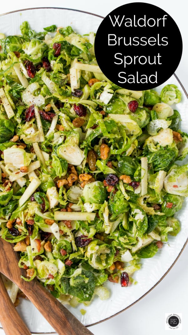 bowl of Waldorf Brussels Sprout Salad