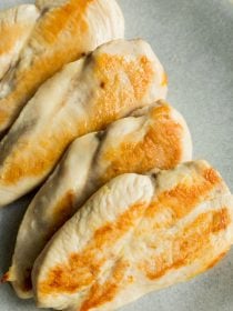 4 golden cooked chicken breasts