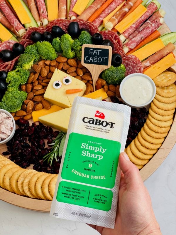 Cabot Cheese cut into pieces for turkey cheese plate