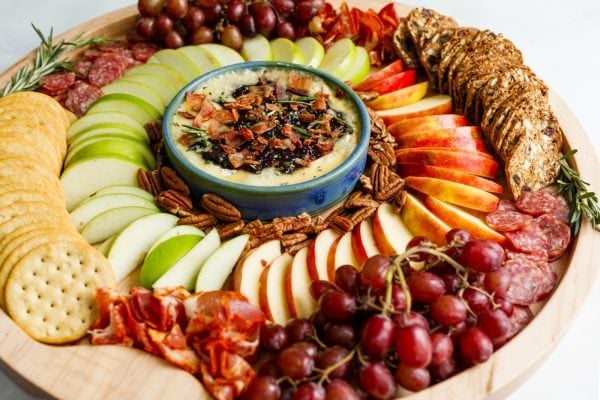 apples and pears on Winter Brie Charcuterie Board