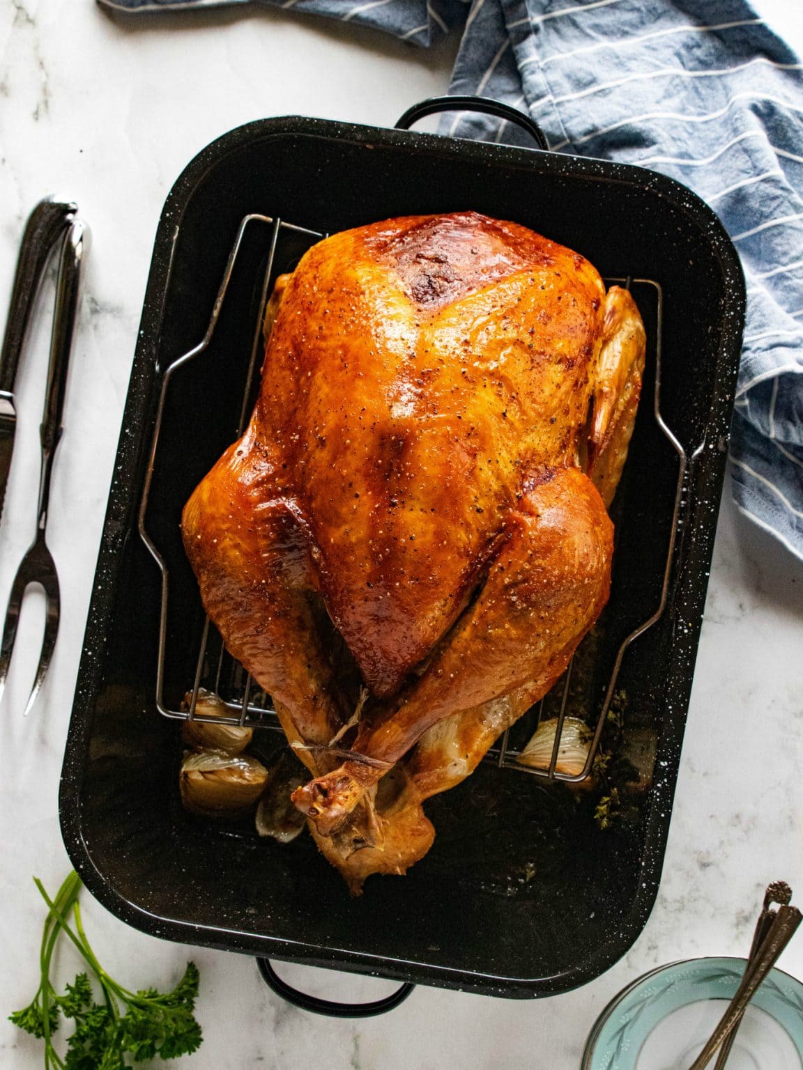 Apple Cider-Brined Turkey with Savory Herb Gravy - Reluctant Entertainer