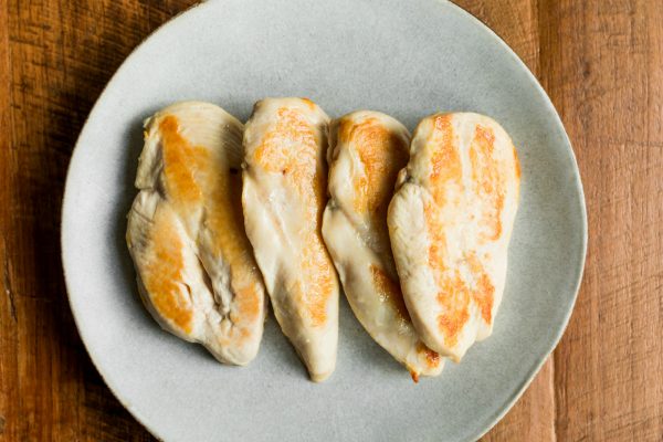 4 cooked skillet chicken breasts
