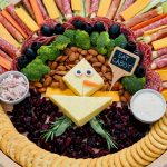 cheese made into a turkey on snack tray