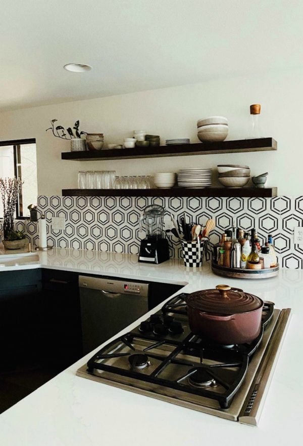 kitchen remodel modern with open shelves