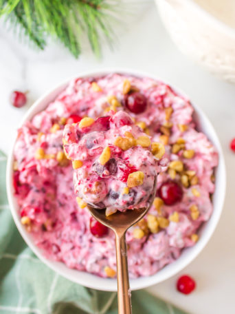 spoonful of Cranberry Salad with Walnuts