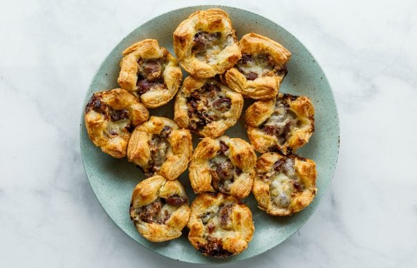 plate of Grape Gruyere Puff Pastry Bites