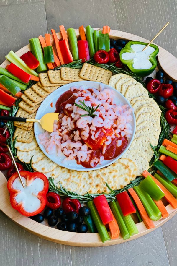 PARTY Holiday Shrimp Cocktail Crudités Board