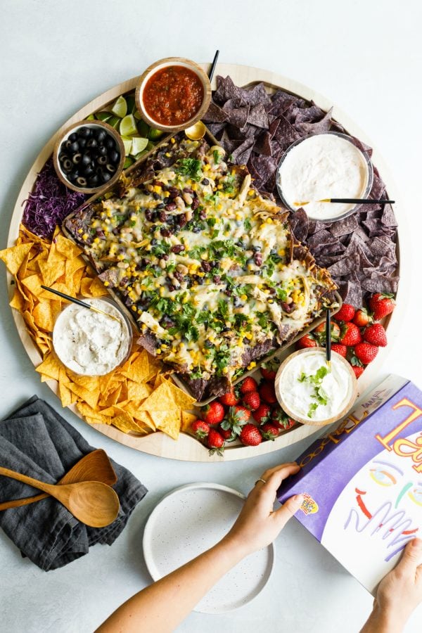 round game night nacho board