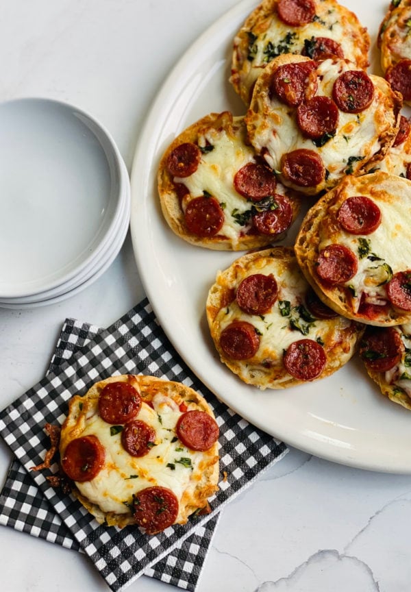 serving of English Muffin Pepperoni Pizzas