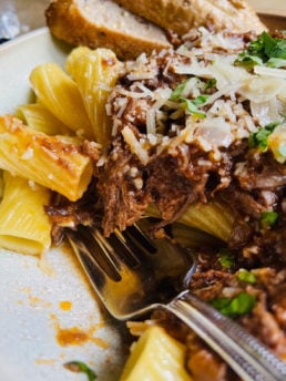 Sugo so Carne served with pasta