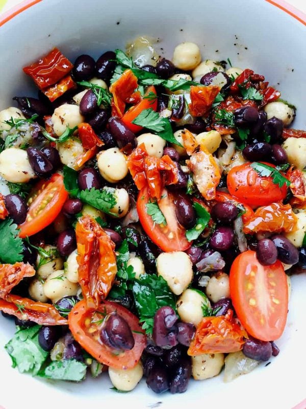 balela salad with beans, tomatoes, herbs
