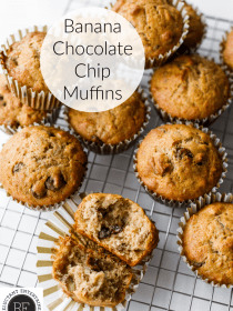 dozen of Banana Chocolate Chip Muffins