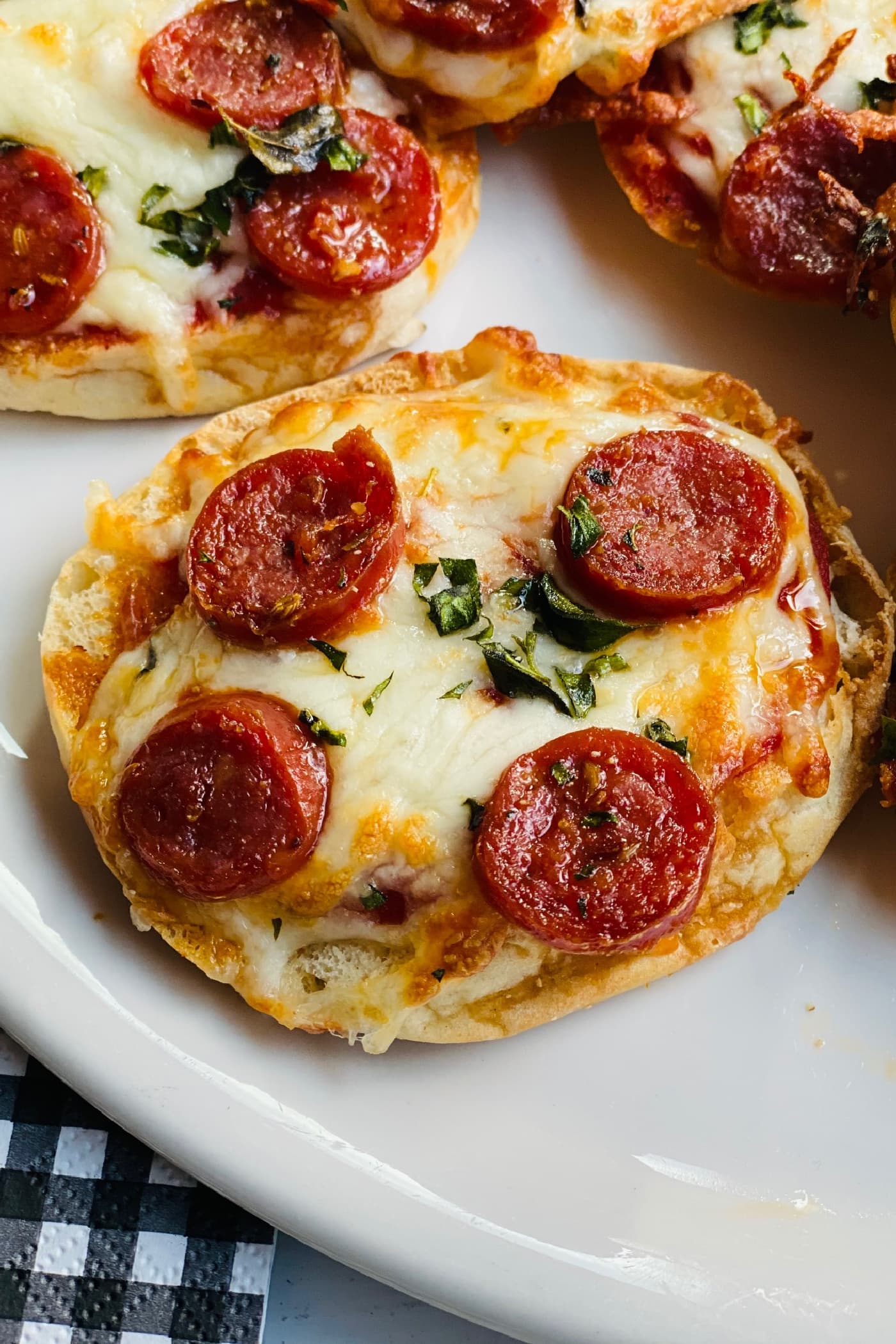 Air Fryer English Muffin Pepperoni Pizza - Reluctant Entertainer