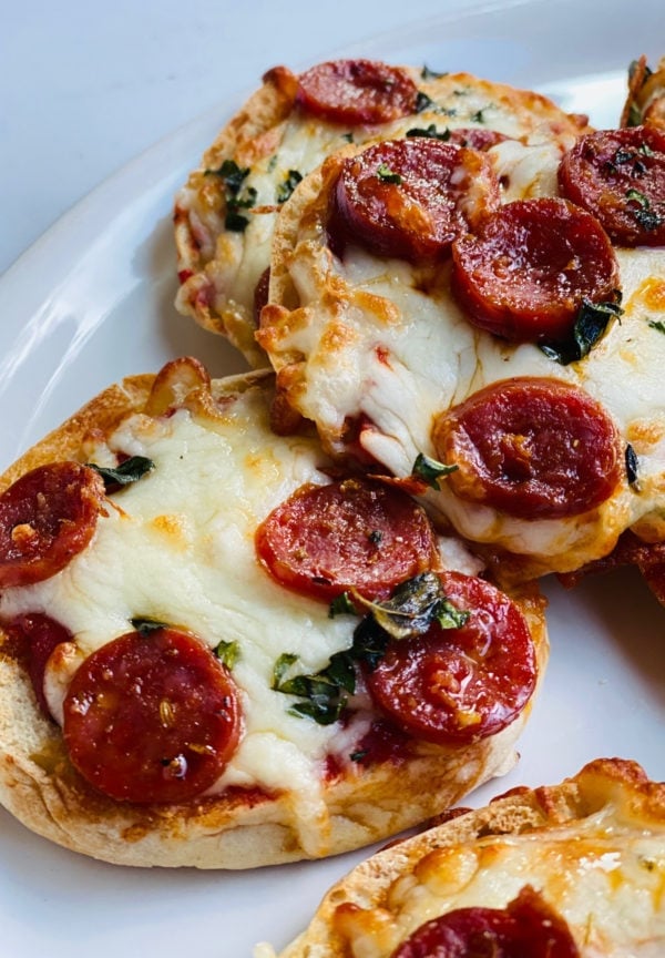 2 English Muffin Pepperoni Pizzas