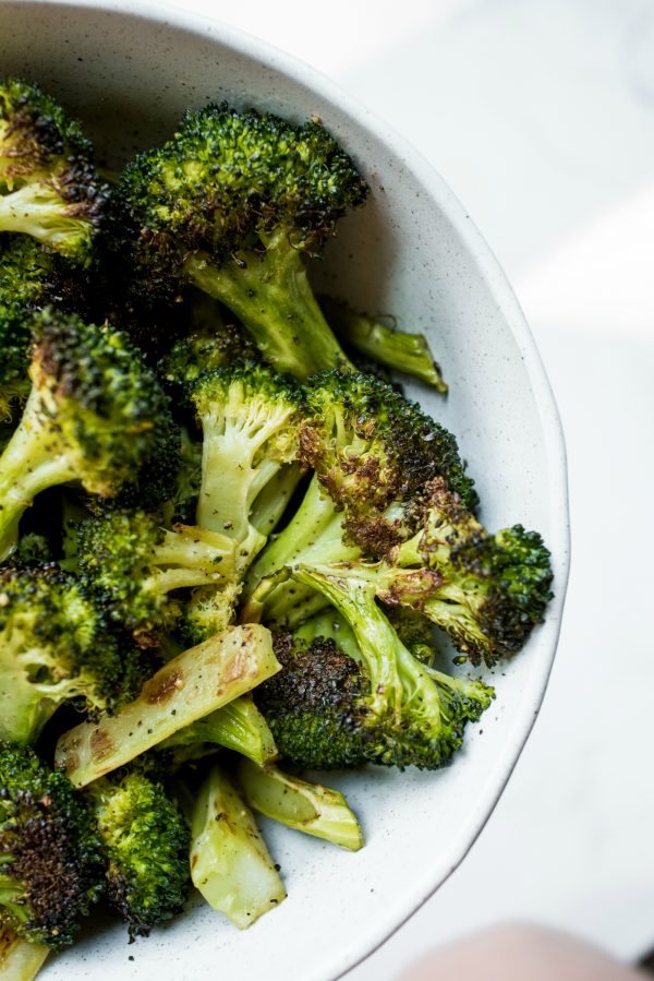 up close oven roasted broccoli