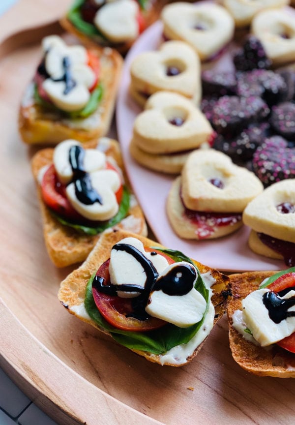 Heart Caprese Sandwiches